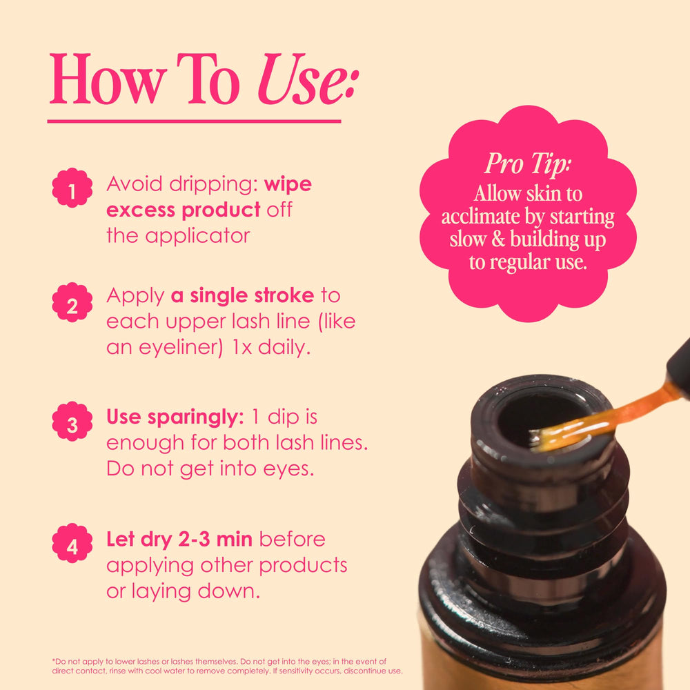 Grande Cosmetics GrandeLASH-MD serum texture droplet on fingertip showing smooth, lightweight formula