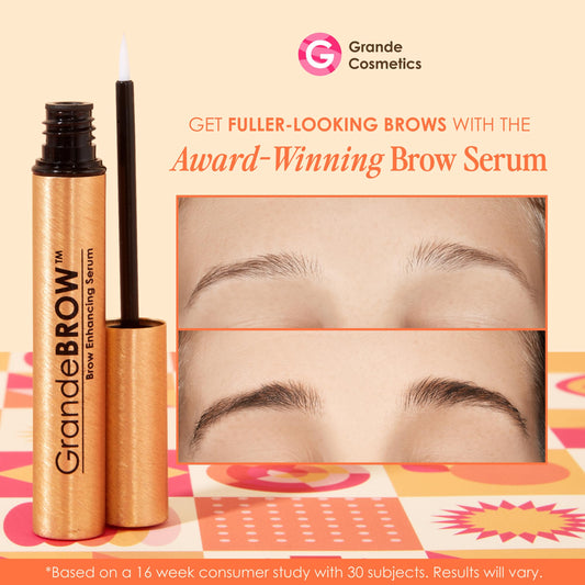 Grande Cosmetics soft-tip applicator detail for precise brow placement