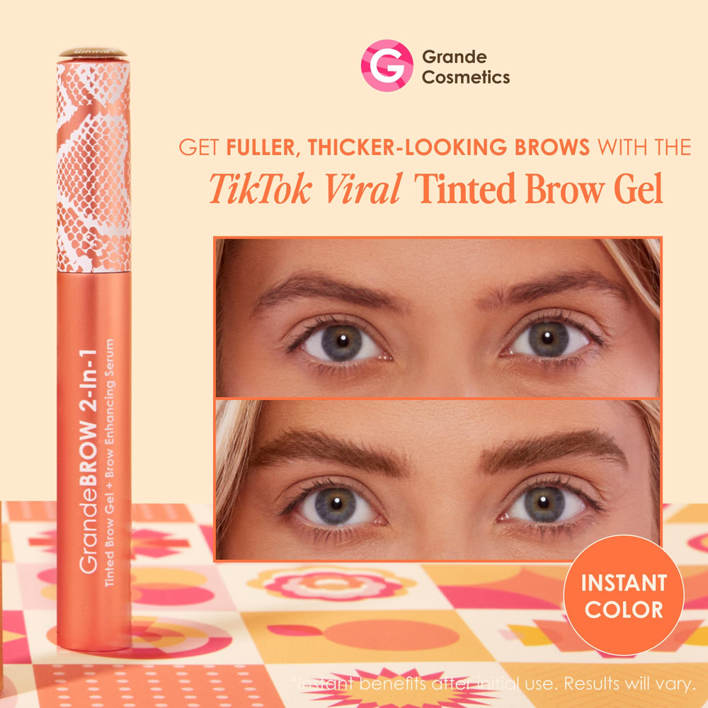Grande Cosmetics GrandeBROW spoolie close-up demonstrating precise application for well-defined brows