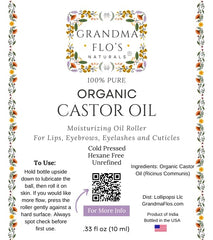 Grandma Flo's Naturals 10ml bottle next to lipstick to show compact travel scale