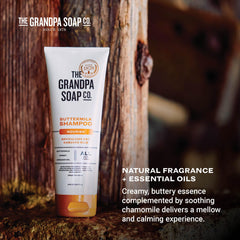 Grandpa Soap Company shampoo paired with Buttermilk Conditioner for fuller routine
