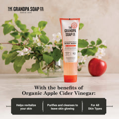 Grandpa Soap Company apples and vinegar highlighting natural ingredients