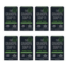 Grandpa Soap Company front packaging showing eight bars and benefits