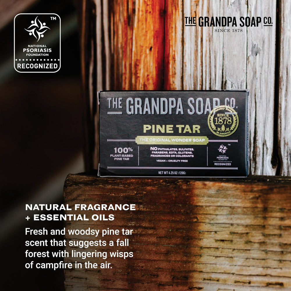 Grandpa Soap Company bar beside ruler for size comparison and longevity