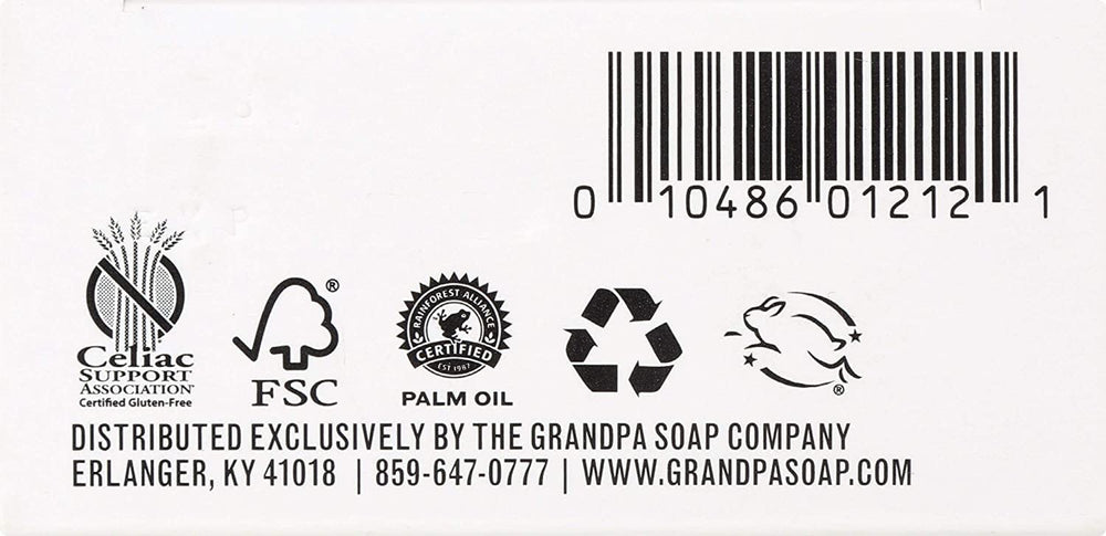 Lathered Grandpa's Thylox in hand demonstrating foam and how it cleans for refreshed skin