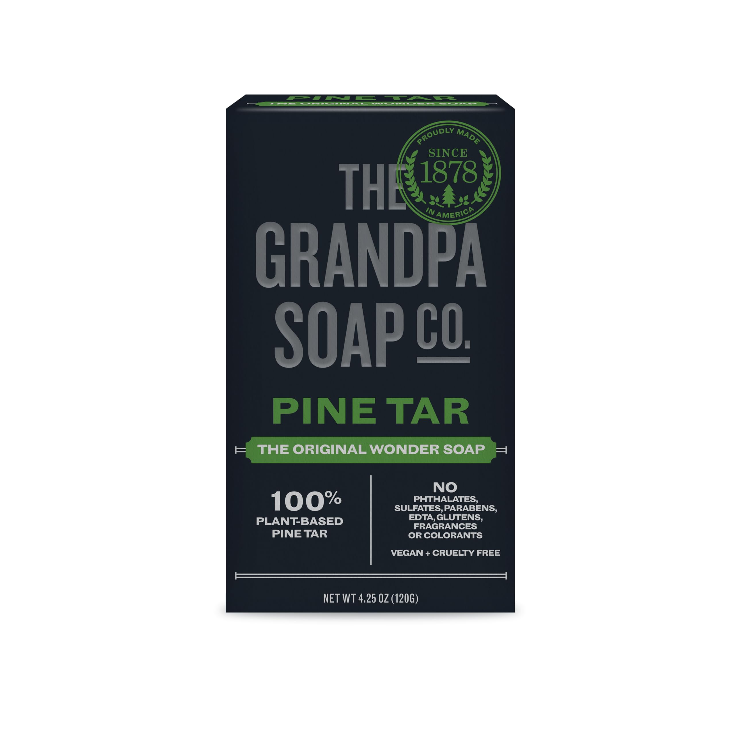 The Grandpa Soap Company front packaging showing 4.25 oz bar and natural look