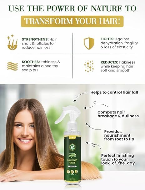 GratiHive spray misting into hair roots demonstrating easy application and scalp refresh