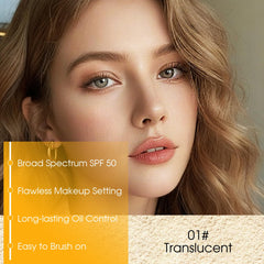 Gravel Dew applied to face demonstrating instant setting and oil control
