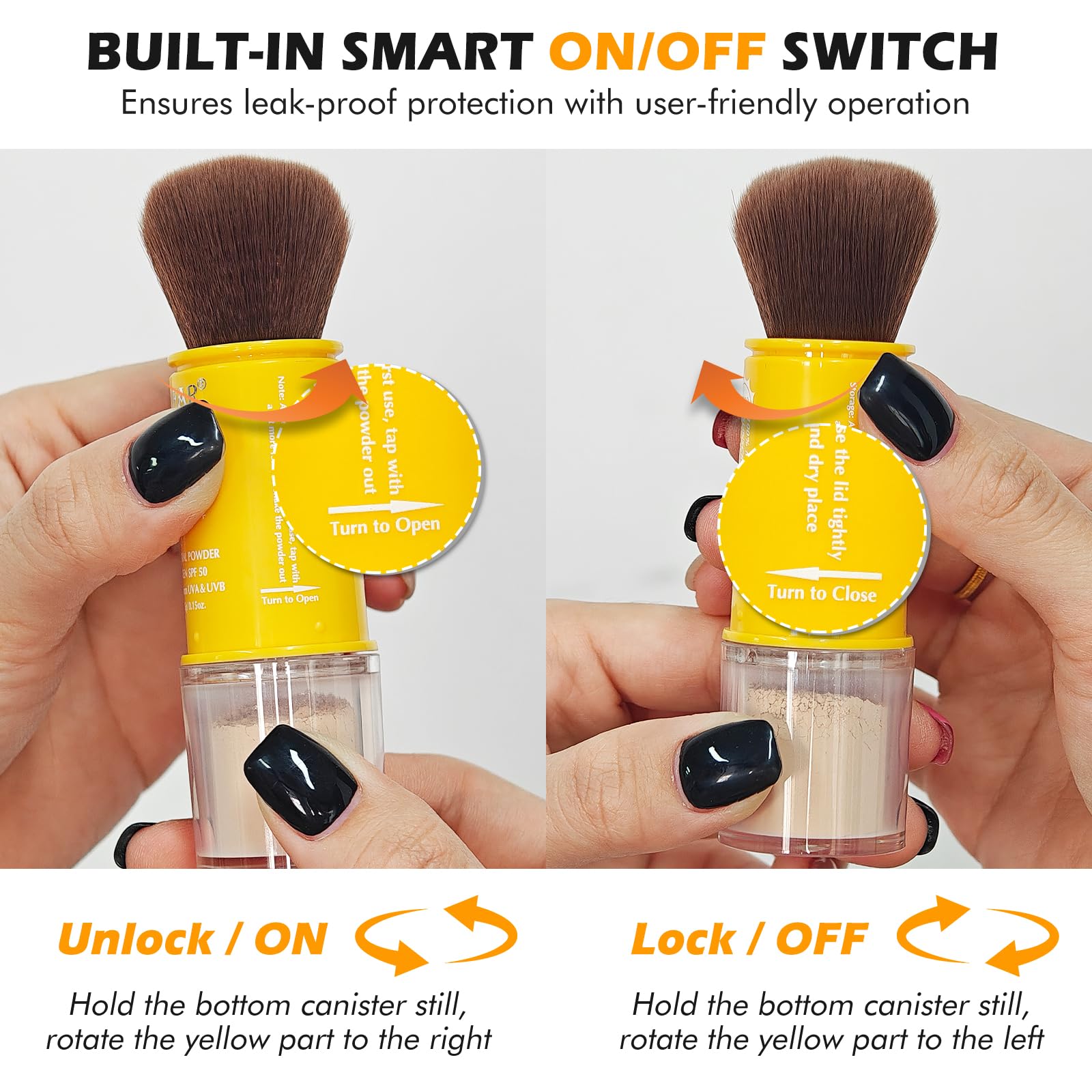 Gravel Dew built-in angled brush head demonstrating easy application and precise coverage benefit