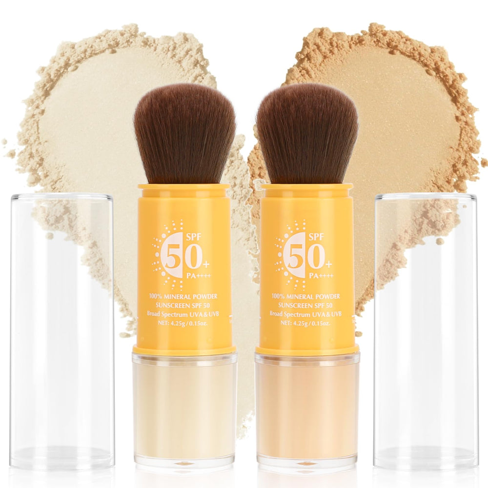 Gravel Dew front packaging showing compact SPF 50 powder and brush benefit