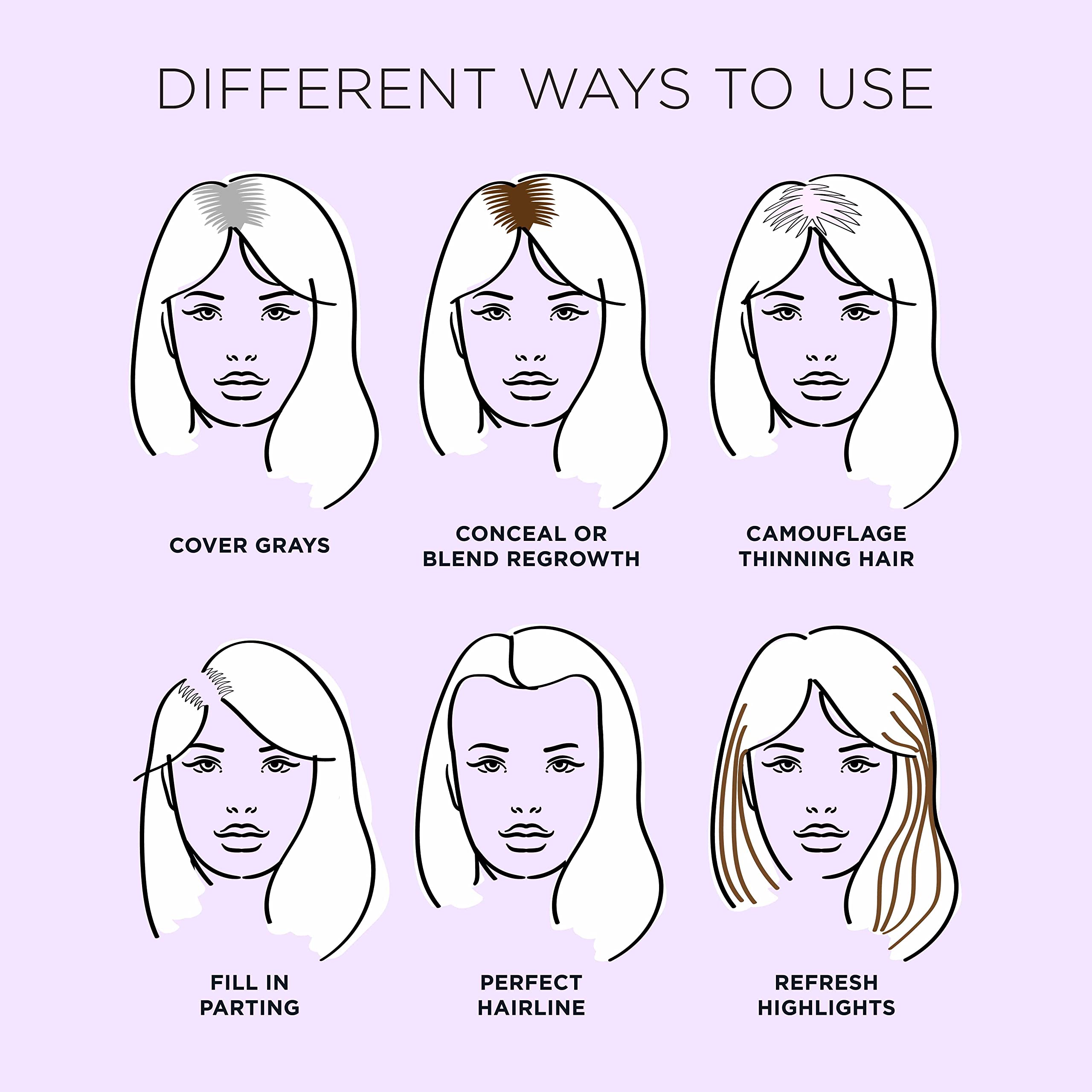 GRAY AWAY applied to root line hiding gray regrowth for instant confidence