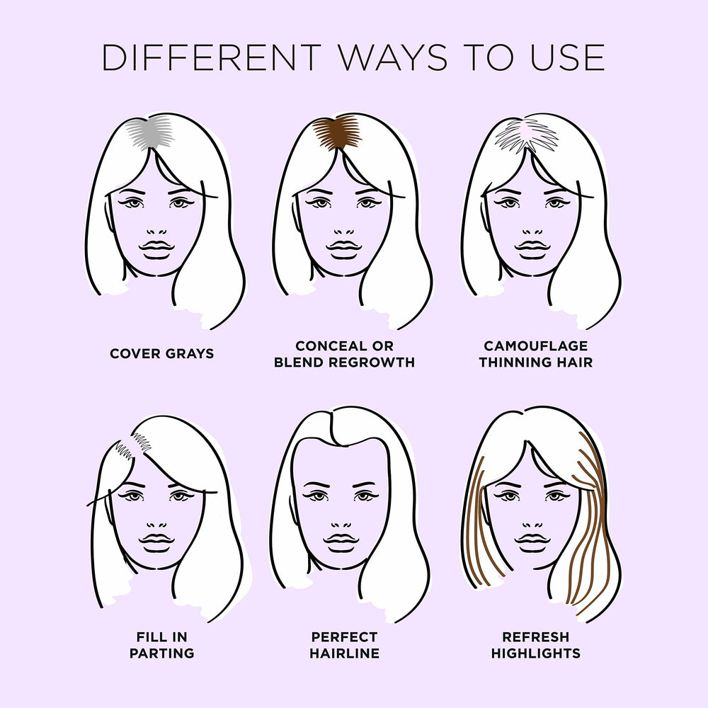 GRAY AWAY applied to root line hiding gray regrowth for instant confidence