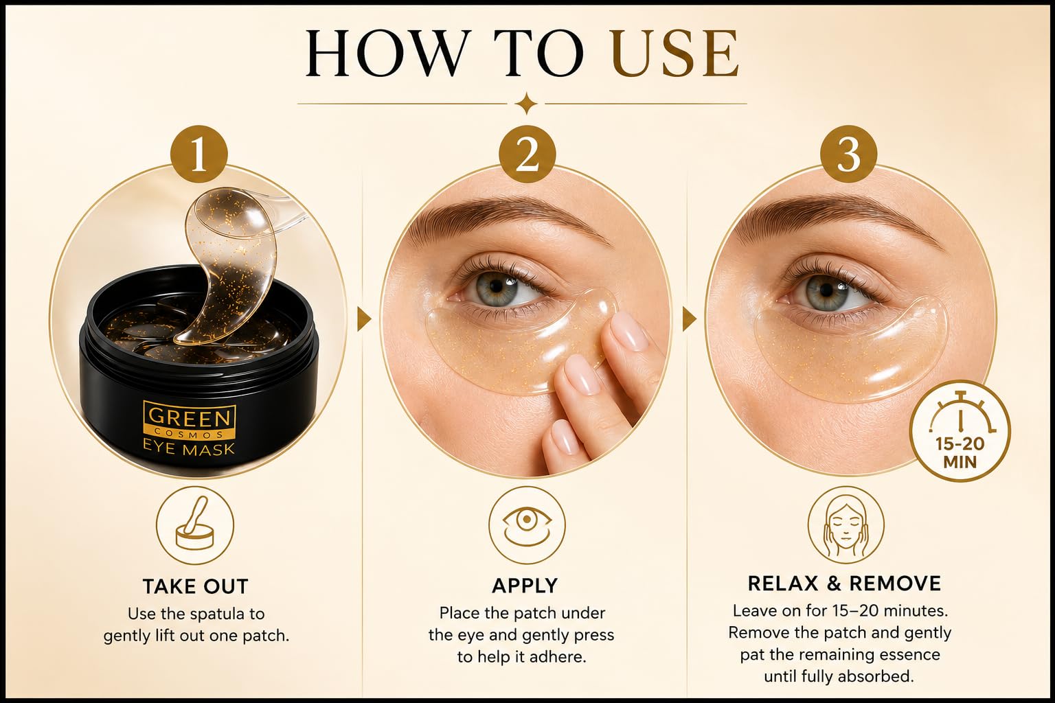 Green Cosmos hydrogel texture detail highlighting smoothness and long-lasting hydration