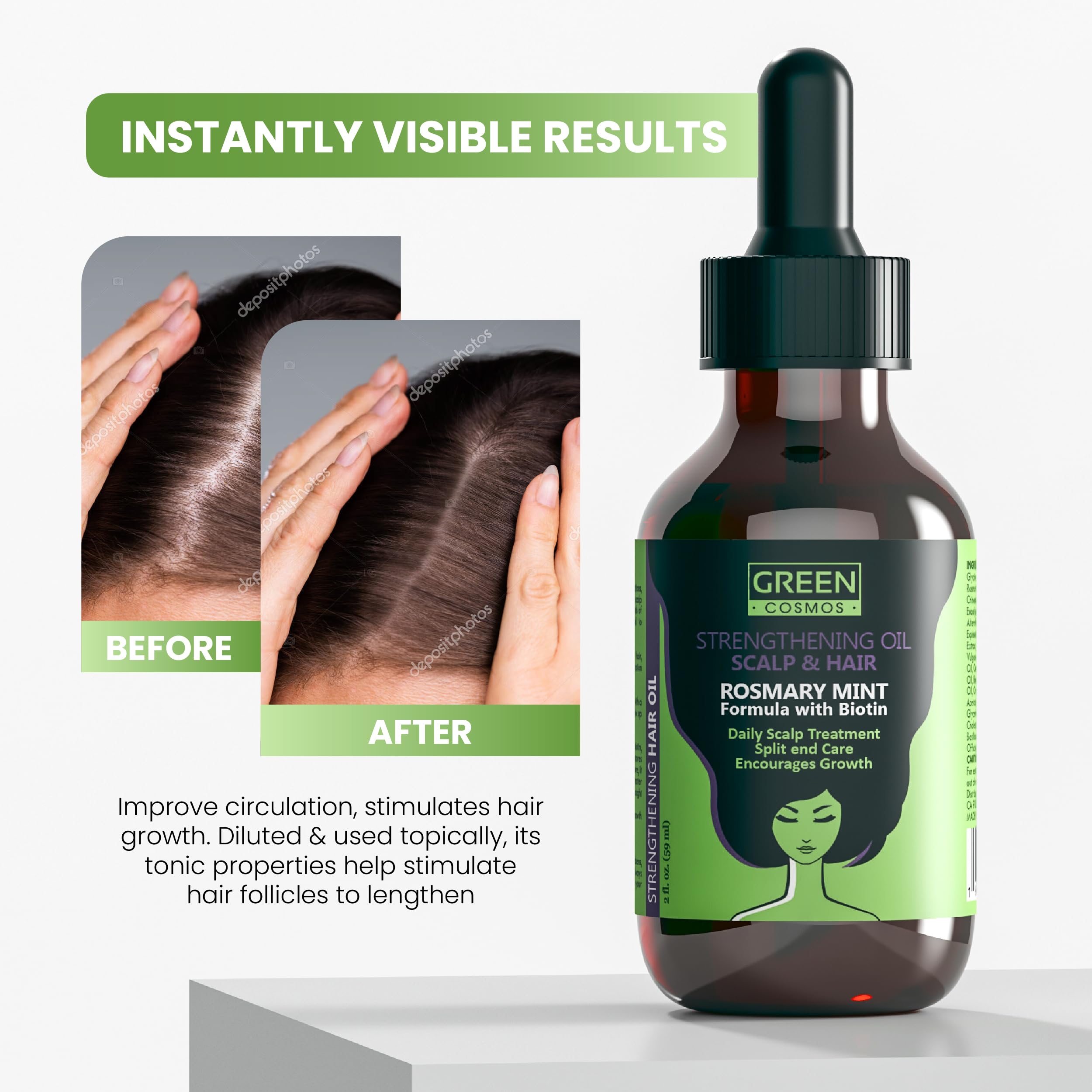 Green Cosmos oil used on eyebrows to condition hairs