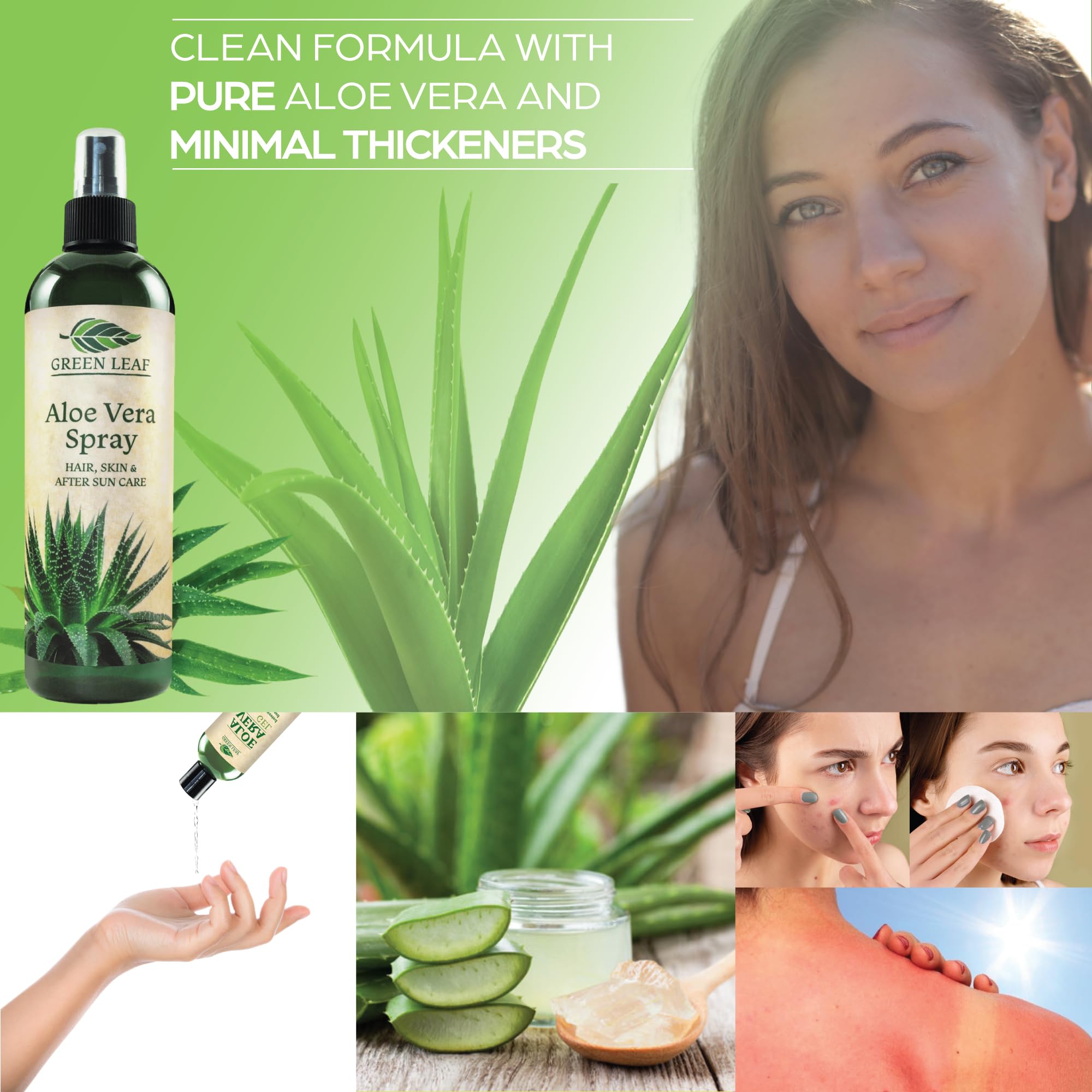 Green Leaf Naturals soothing spray on sunburn for after-sun relief