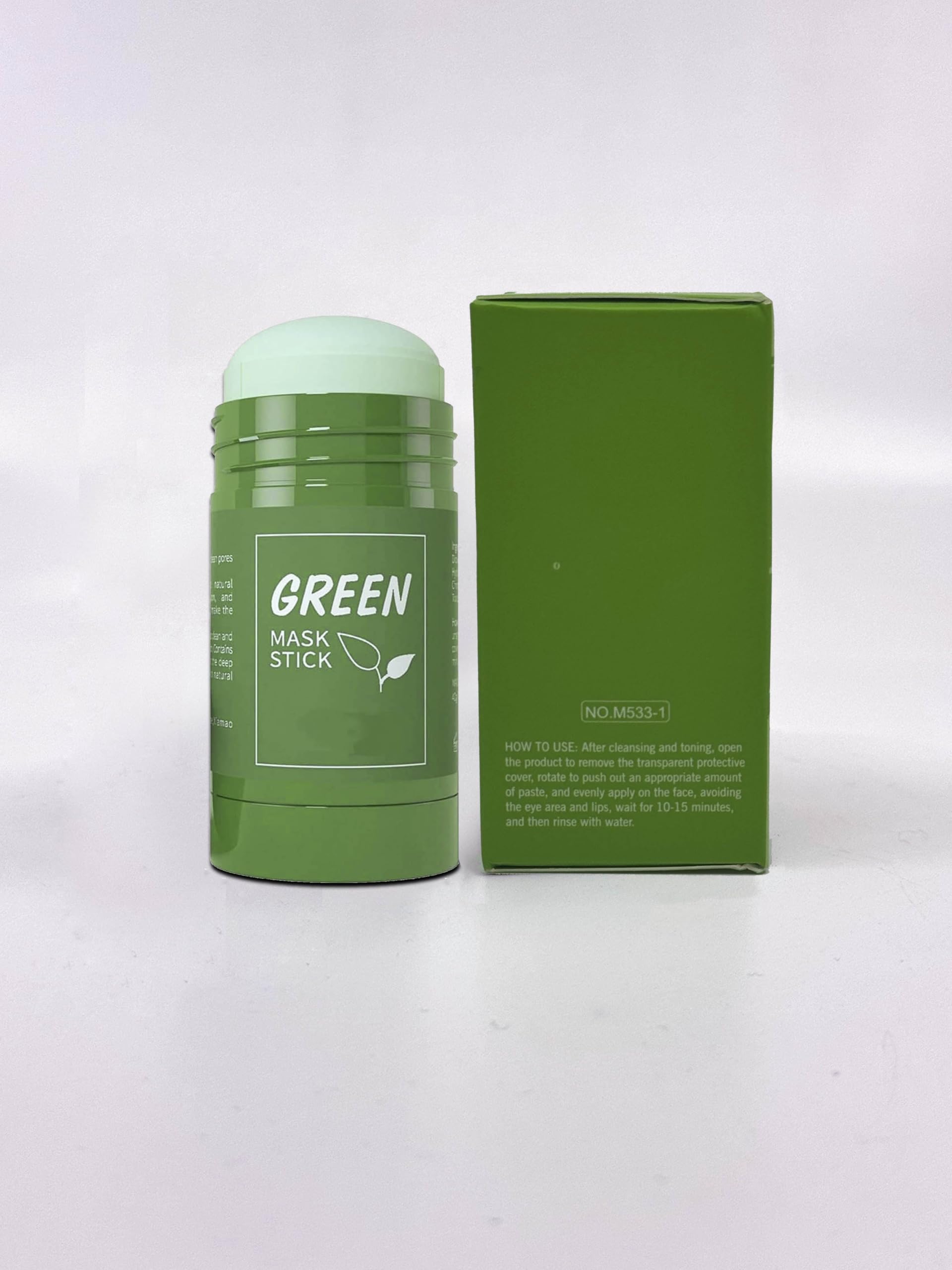 Green Mask Stick staged in bathroom for convenient daily routine