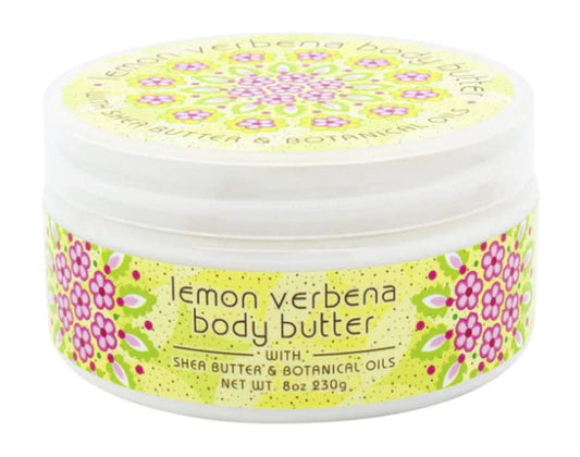 Close-up texture of Greenwich Bay Lemon Verbena body butter displaying creamy richness for deep hydration
