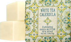 Greenwich Bay Soap botanical ingredients flatlay emphasizing natural extracts and skin nourishment