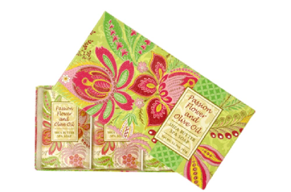 Greenwich Bay Trading Co. front packaging showing three large soap bars and benefits