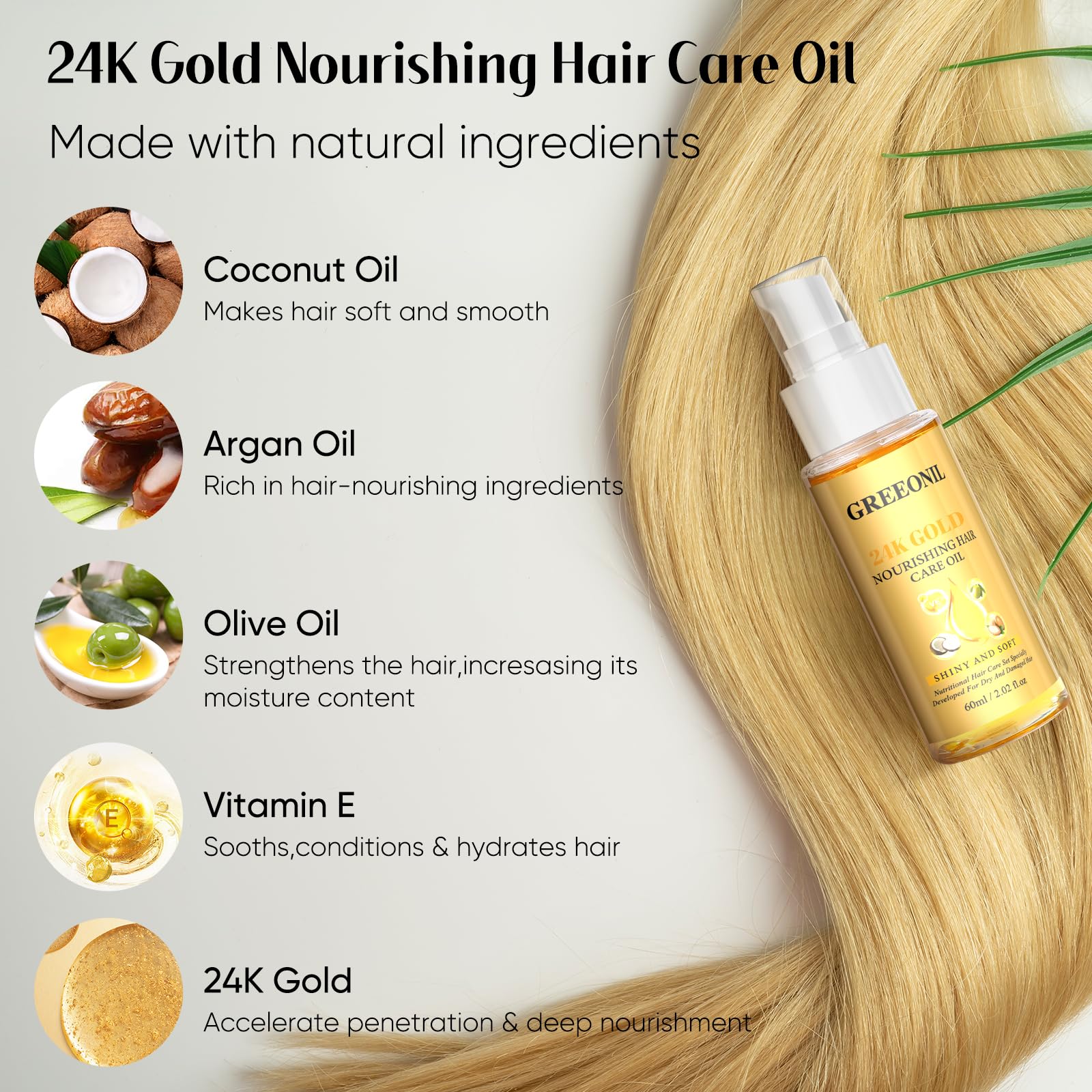 GREEONIL golden serum texture close-up illustrating lightweight absorption and shine