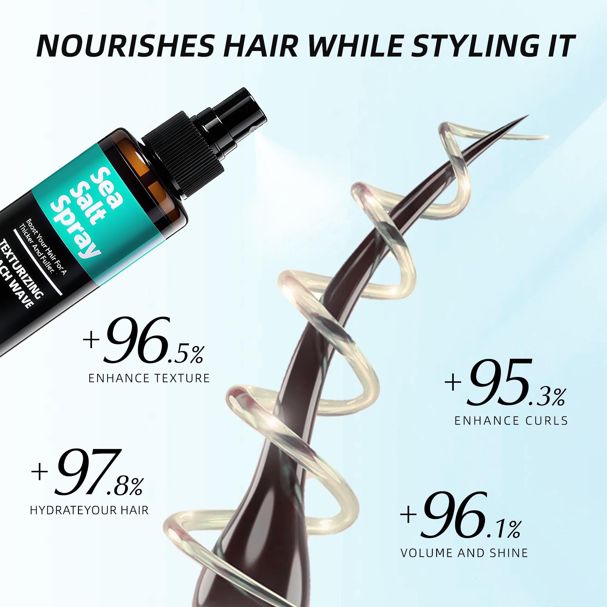 Gremailic spraying into hair demonstrating easy application and lift
