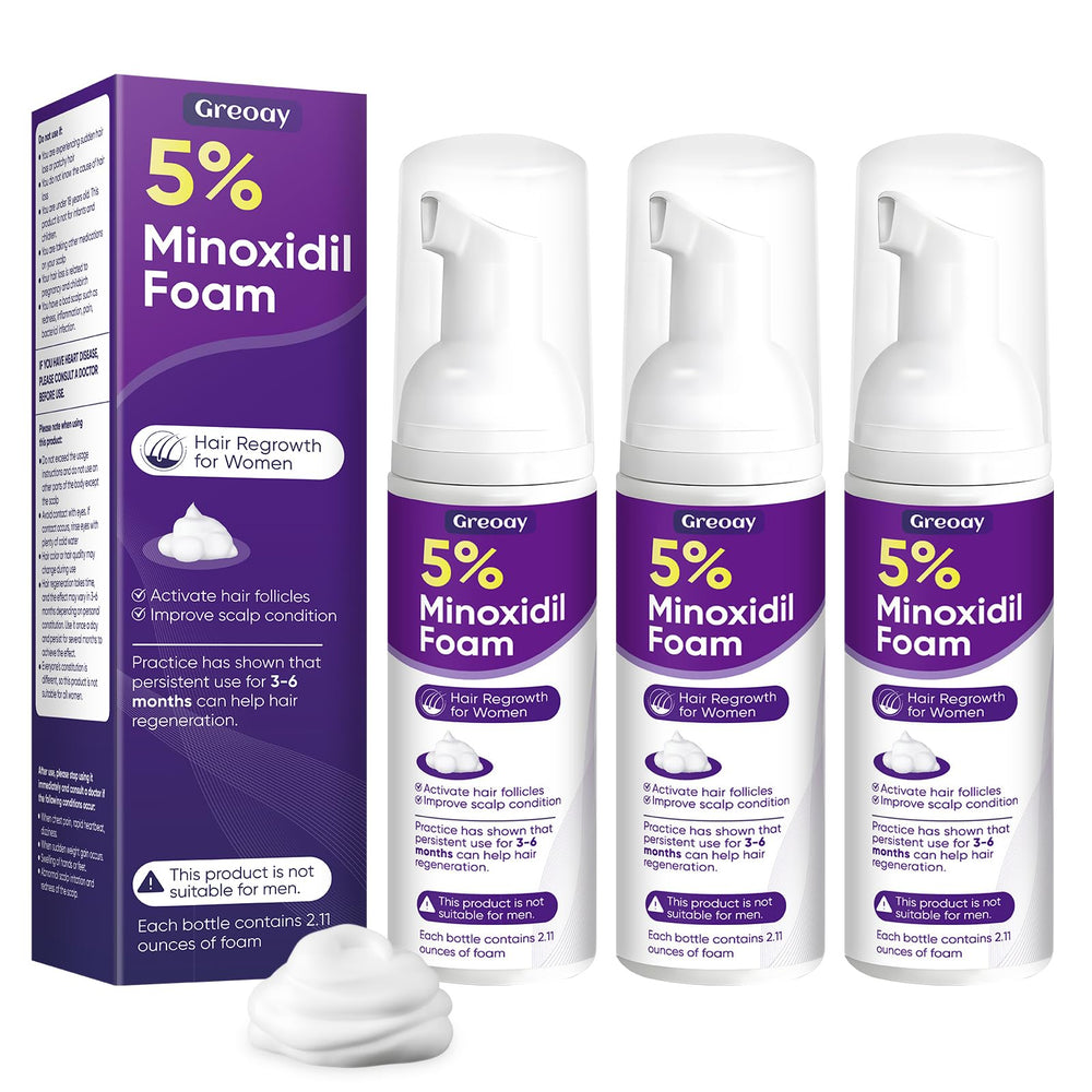 Greoay front packaging showing three bottles and product benefits