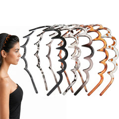 Griiyakii front view of five mixed-color headbands showing style and fit