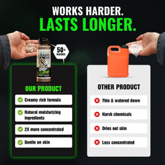 Grip Clean next to wrench illustrating compact 8 oz portable size
