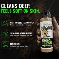 Grip Clean pumice and clay texture close-up for deep-cleaning benefit