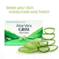 Grisi soap on bathroom shelf near towel showing everyday lifestyle use