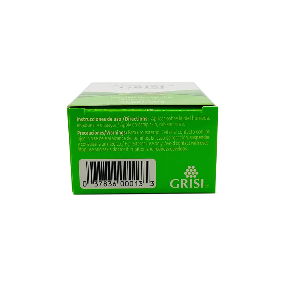Grisi ingredients label close-up showing aloe focus and clear information