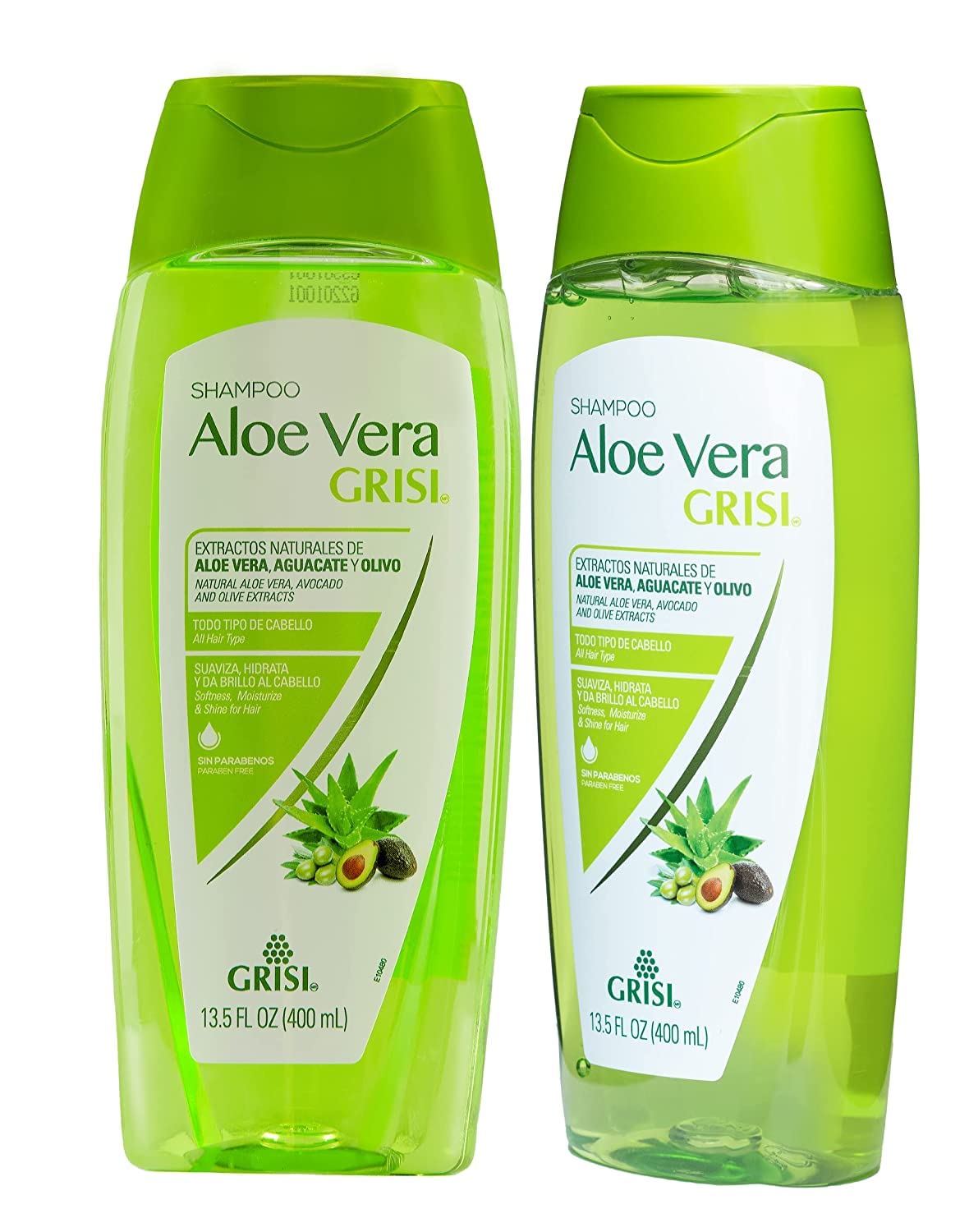 Grisi shampoo front view showing two bottles and clear product branding for easy identification