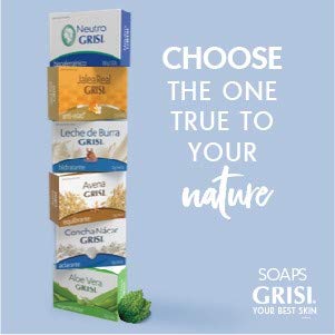 Grisi aloe vera soap six bars lined up demonstrating value pack supply