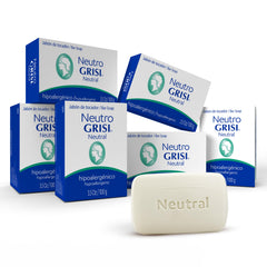 Grisi front packaging showing six individually wrapped bars and clear labeling, gentle care benefit