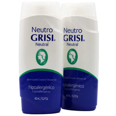 Grisi neutral shower gel front packaging showing bottle and label for gentle cleansing