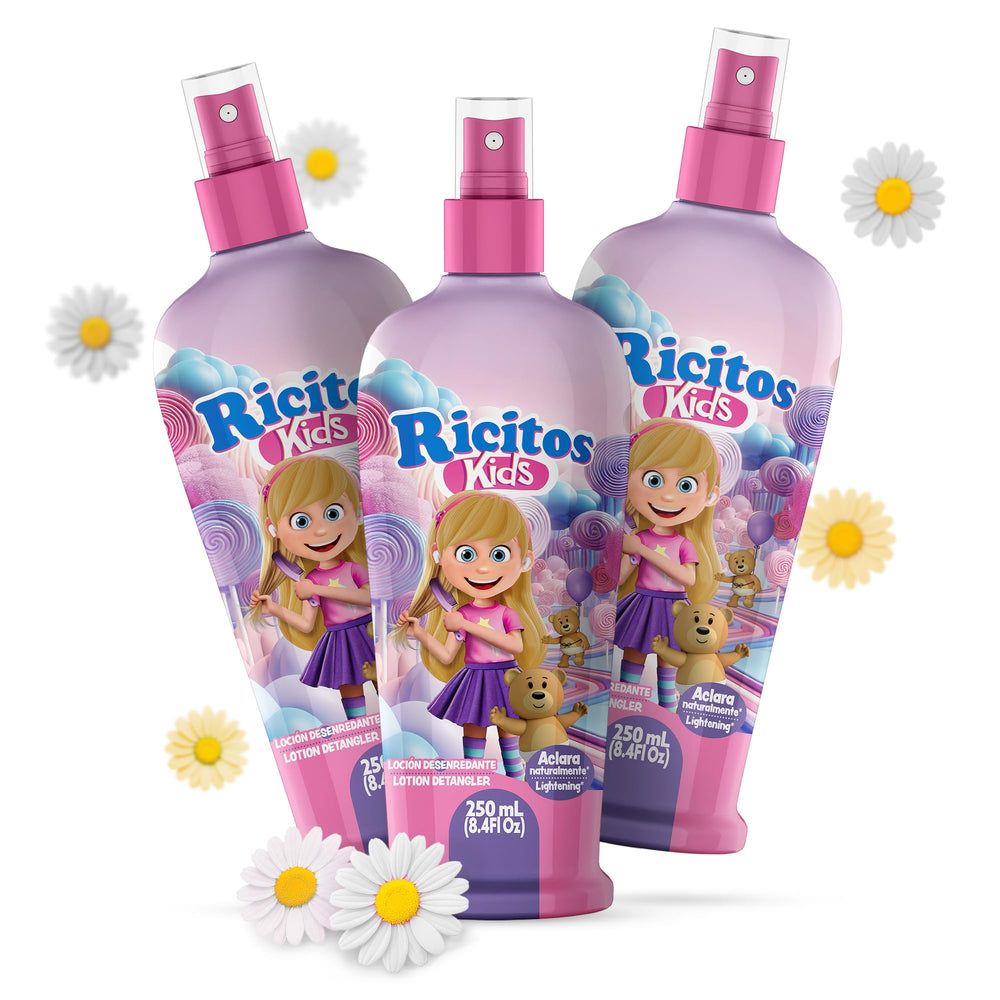 Grisi Ricitos front packaging showing three 8.4 fl oz bottles for easy storage and quick access