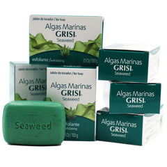 grisi seaweed soap close-up texture showing algae particles for exfoliation