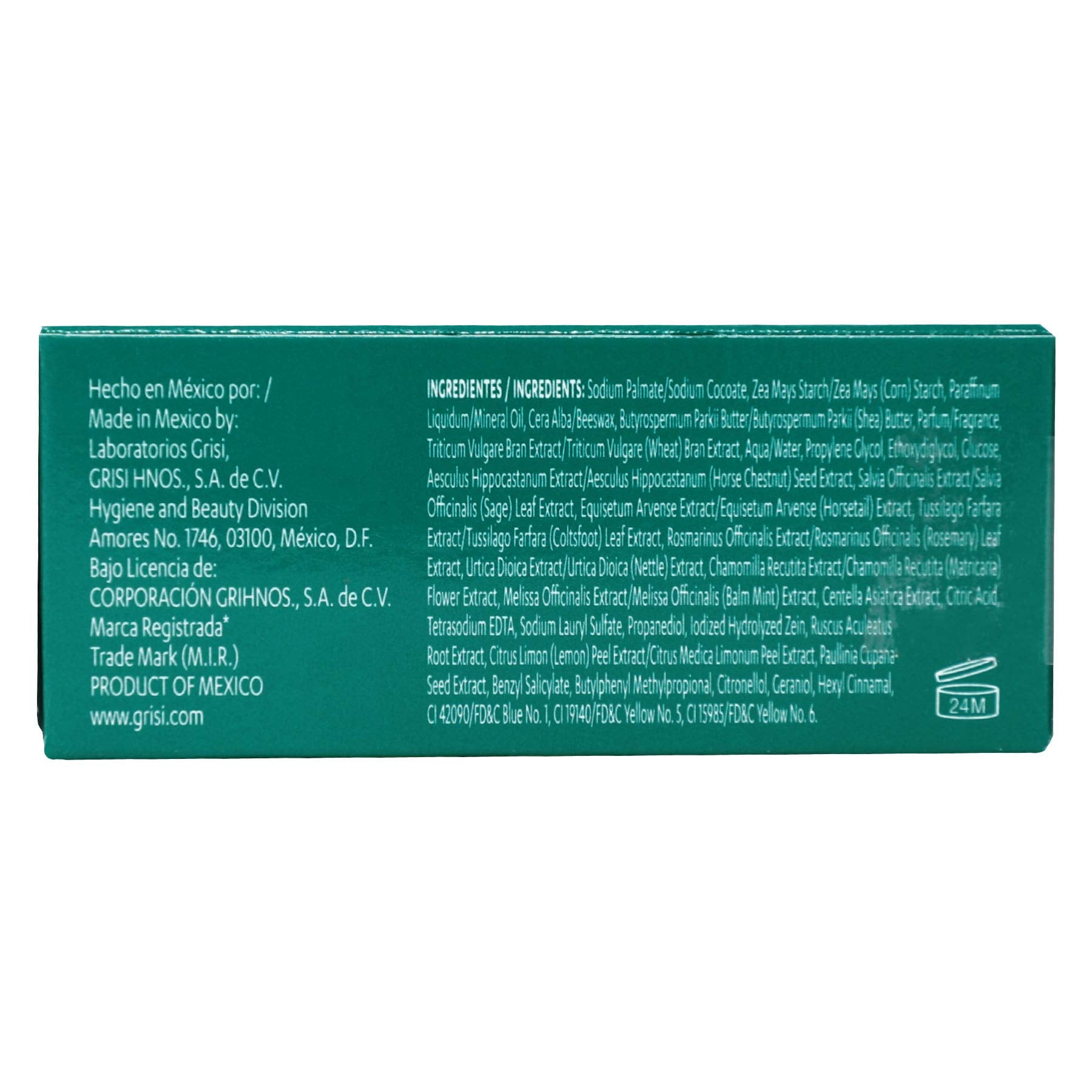 grisi seaweed soap label and ingredients highlighting natural seaweed content