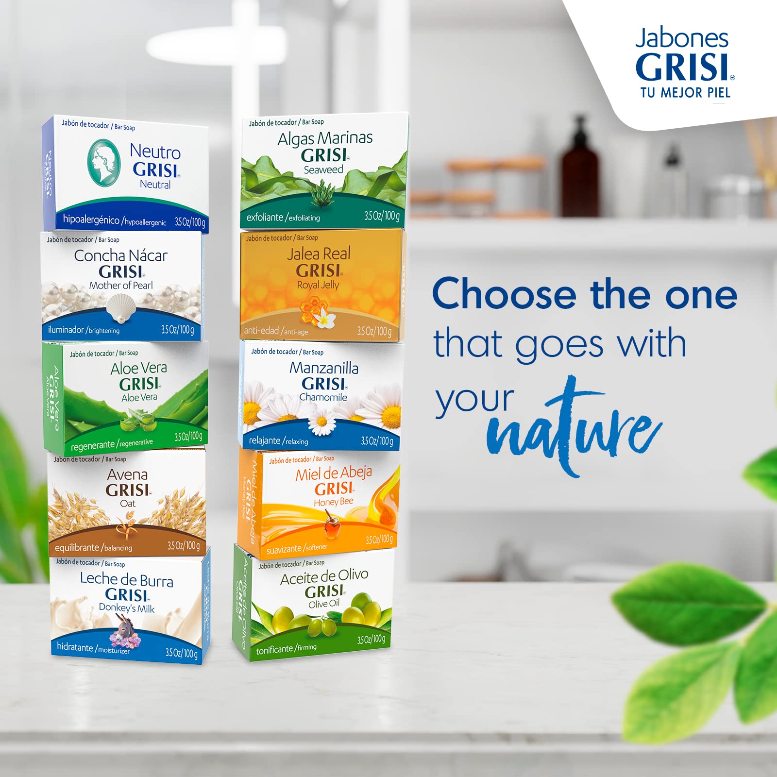 grisi seaweed soap lifestyle bathroom display suggesting daily skincare use