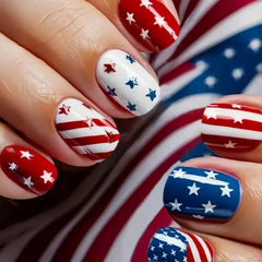 GRITOSE front packaging showing 24 patriotic press-on nails for instant style