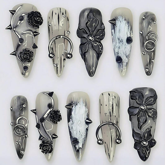 GRITOSE front packaging showing 24-piece stiletto nail kit and tools for convenience