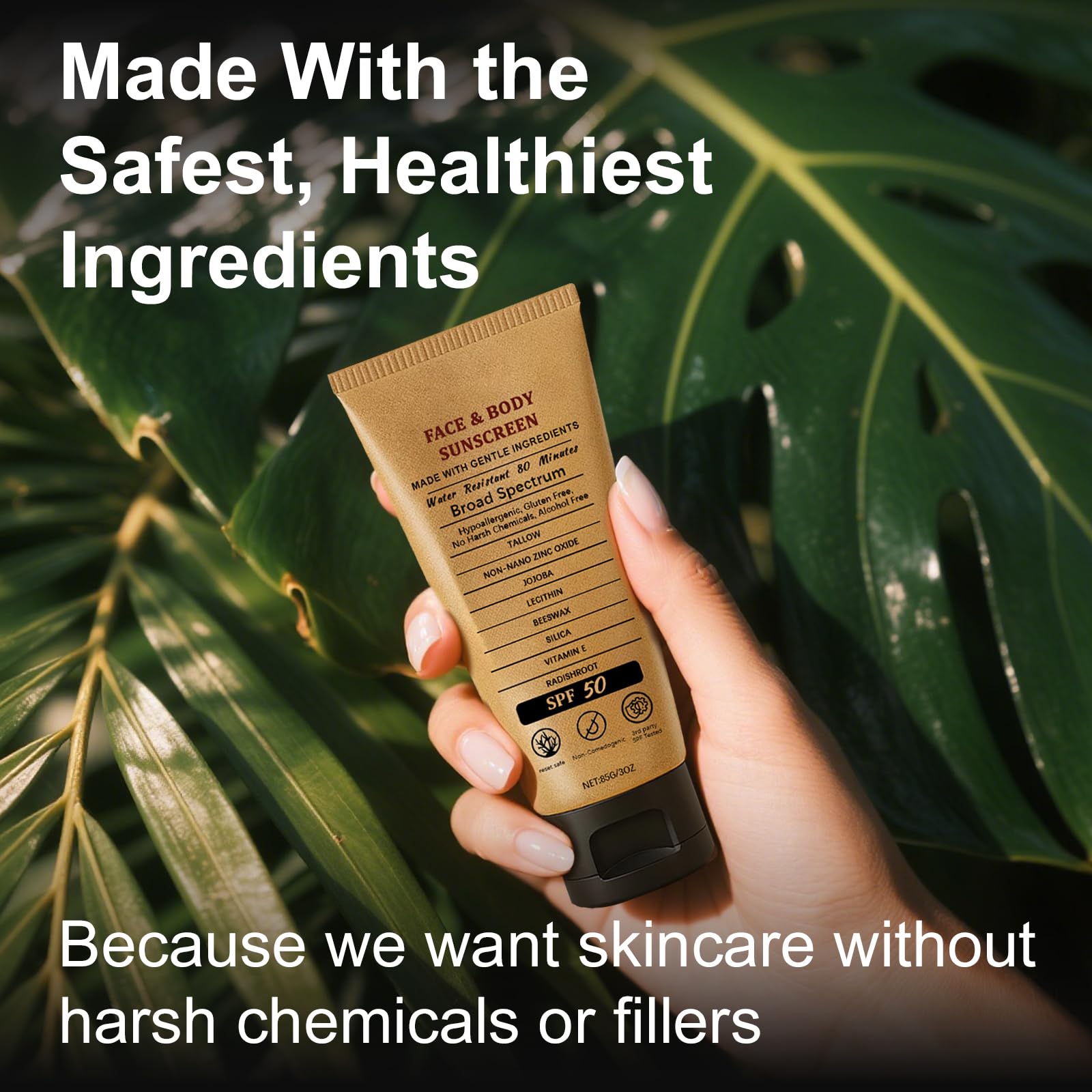 GRKZBKW spreading sunscreen on arm showing moisturizing protection benefit