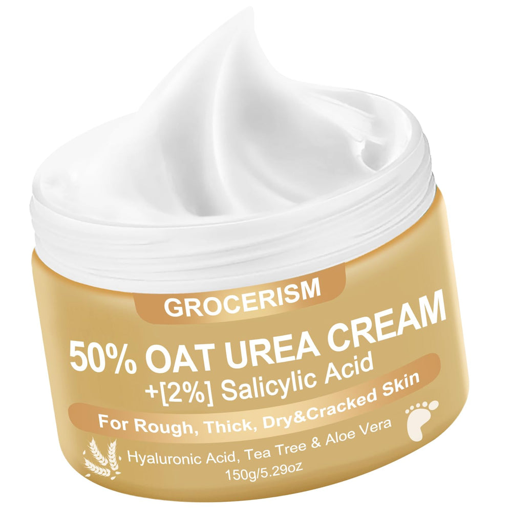 Grocerism used in nighttime routine showing intensive foot repair