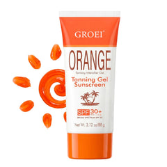 GROEI front packaging showing SPF 30 protection and bronzing benefits