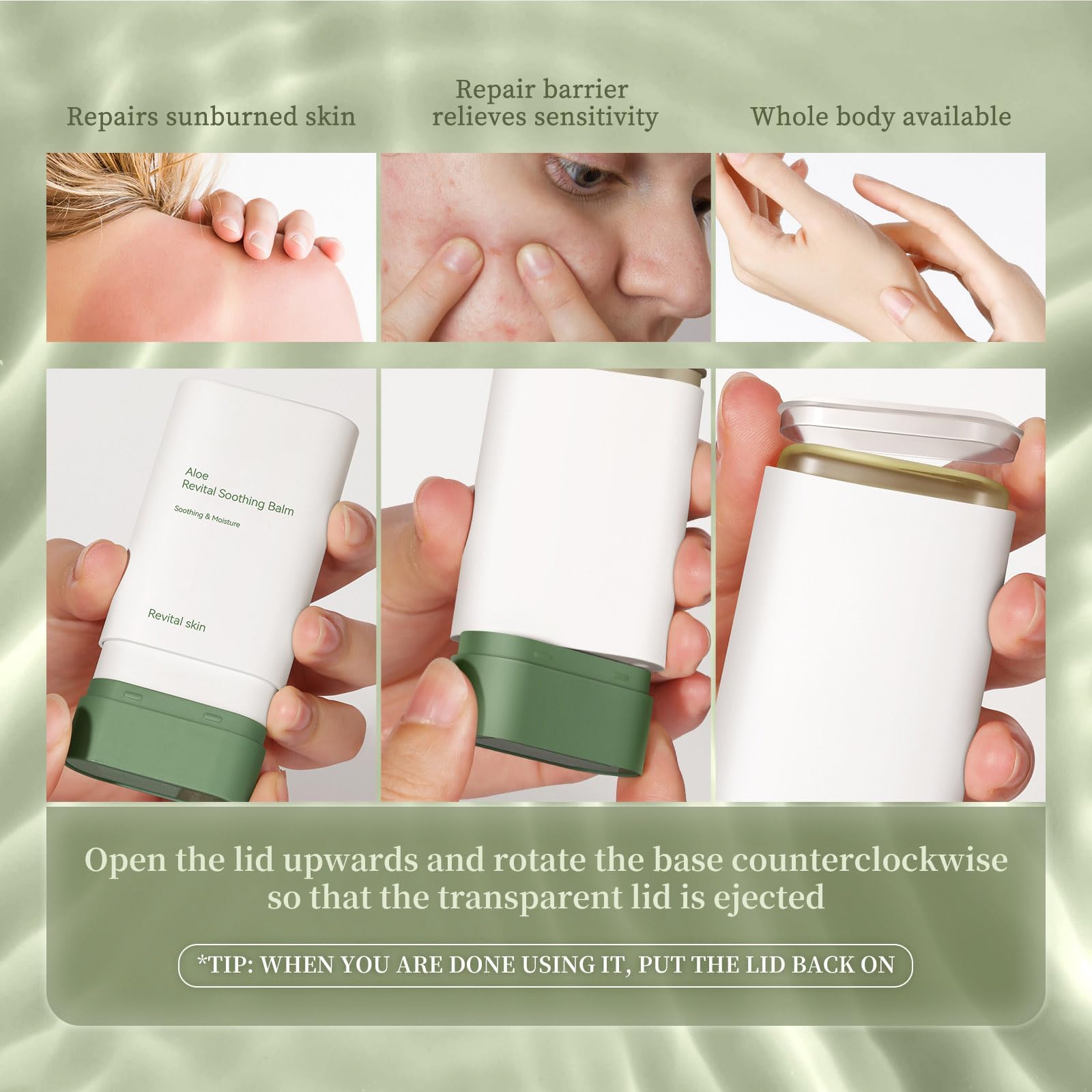 Grospe aloe stick tucked into a travel bag illustrating convenient, mess-free portability
