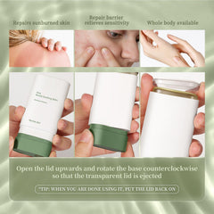 Grospe aloe stick tucked into a travel bag illustrating convenient, mess-free portability