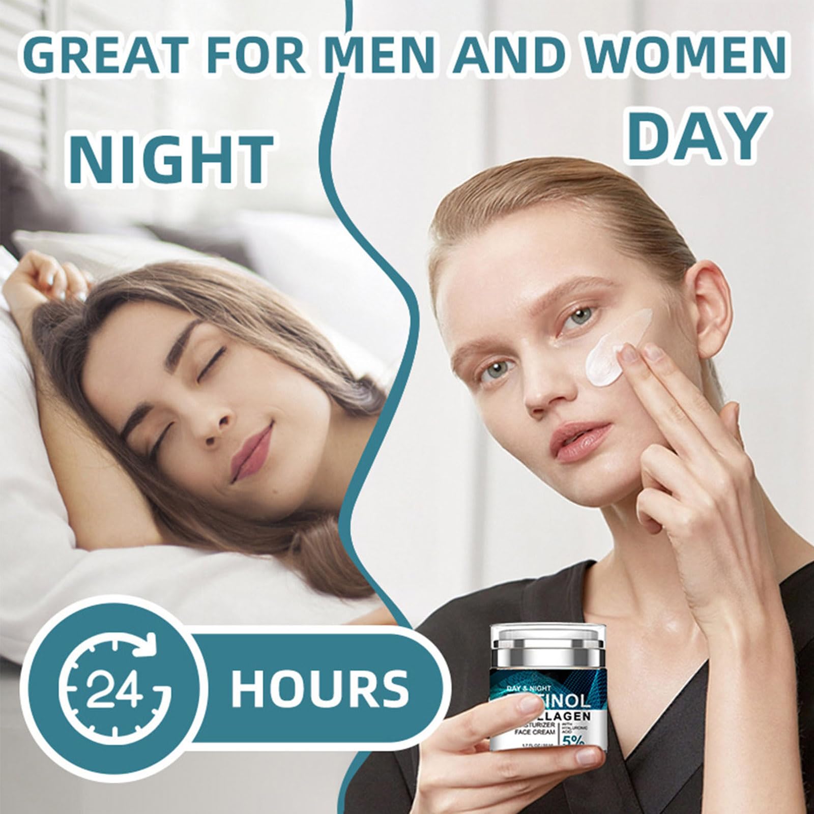 Grospe application on neck and décolletage demonstrating lifting effect
