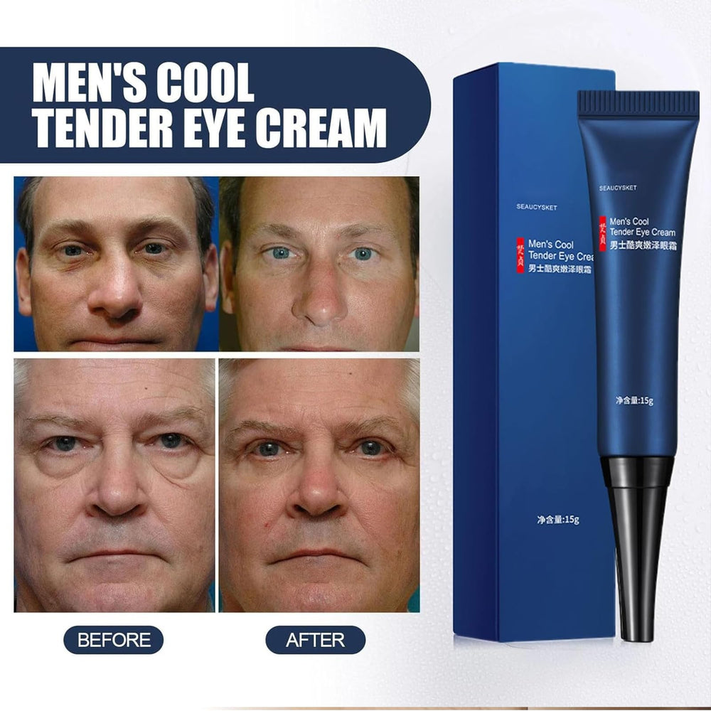 Grospe eye gel lifestyle before and after mirror showing refreshed eyes