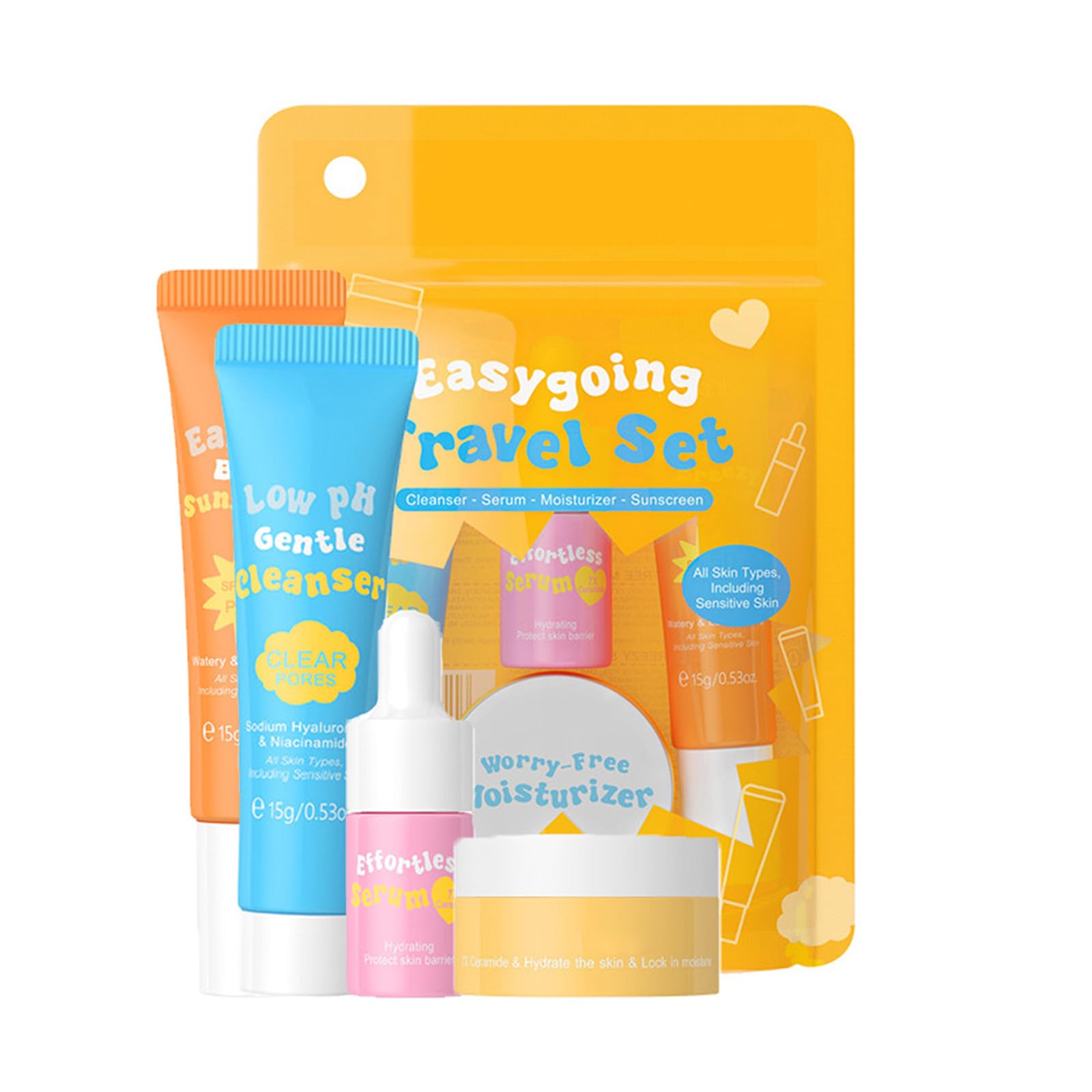 Grospe front packaging showing the 4-piece travel kit and clear labeling for easy selection