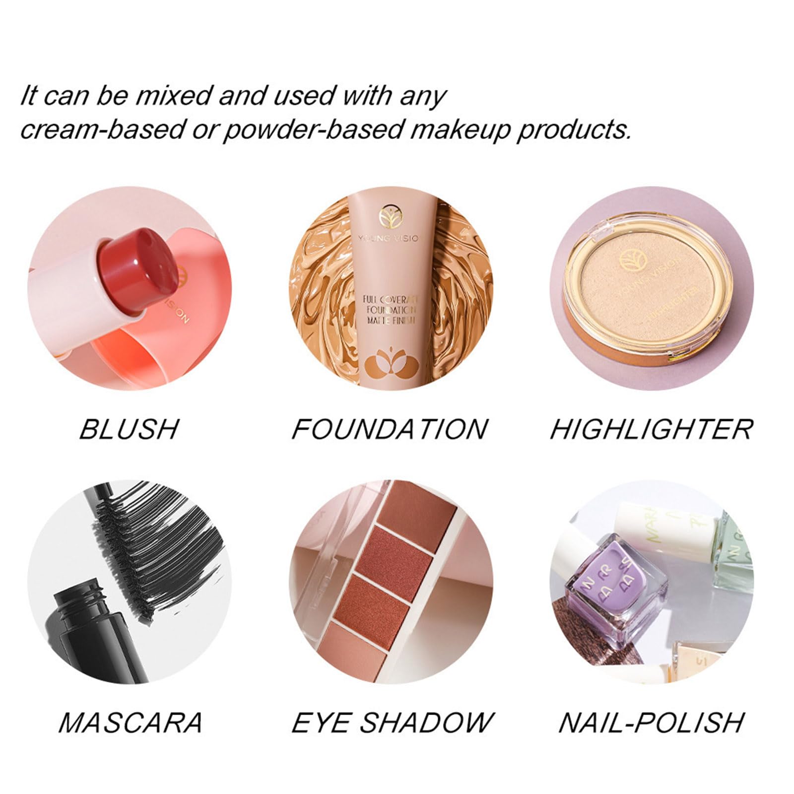 Grospe mixing with eyeshadow palette, enhances pigment and creates creamier application